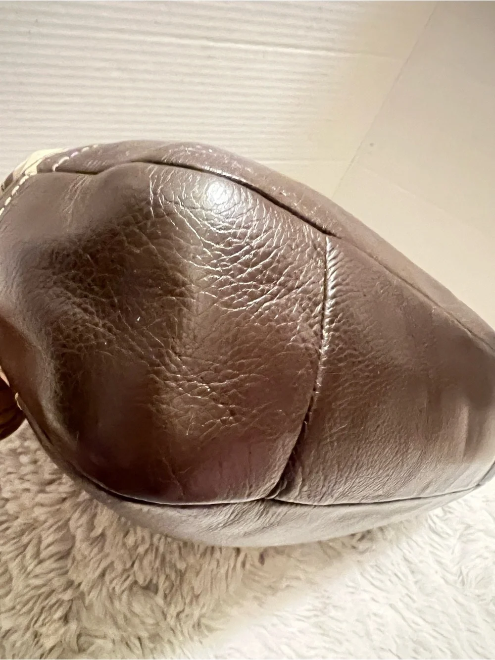 Coach Park Monogrammed Signature Canvas Hobo in Khaki and Brown with Orange Tag - Picture 7 of 14
